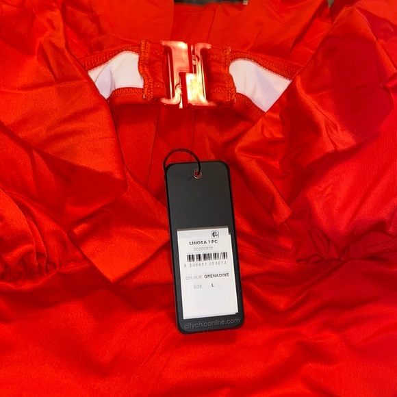 NWT City Chic LINOSA 1 PC Ruched Swim Suit - Grenadine - Picture 6 of 9